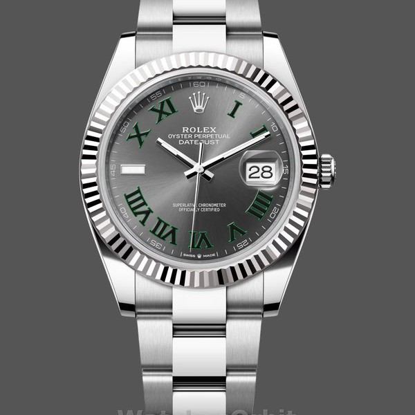 Mens Rolex Datejust 41mm Mens-m126334 0021-Fluted Bezel-Grey Wimbledon Dial Grey Wimbledon Replica Image