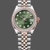 Womens Rolex Datejust-279381RBR 0007, Olive Green Diamond, Steel & Rose Gold, Lady’s Green Dial Replica Watch Image