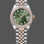 Women's Rolex Datejust-279381RBR 0007, Olive Green Diamond, Steel & Rose Gold, Lady’s Green Dial