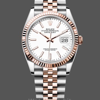 Men's Rolex Datejust-M126231 0017, Steel & Everose Gold, White Dial White Dial