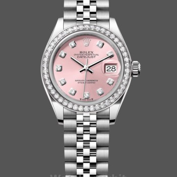 Women's Rolex Datejust 28mm Women's-m279384rbr 0003-Steel & White Gold-Pink Dial Pink Dial
