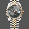 Unisexs Rolex Datejust 36mm Unisex-m126233 0035-Two-Tone Steel & Yellow Gold-Fluted Bezel Grey Replica Image