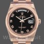 Unisex's Rolex Day-Date 36mm Unisex-118205-Black Arabic Dial Black