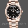 Unisex's Rolex Day-Date 36mm Unisex-118205-Black Dial-Rose Gold Black
