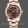 Unisex's Rolex Day-Date 36mm Unisex-118205-Chocolate Brown Dial Brown