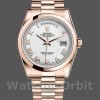 Unisexs Rolex Day-Date 36mm Unisex-118205-Everose Gold-White Dial White Replica Image