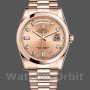 Unisex's Rolex Day-Date 36mm Unisex-118205-Rose Gold-Champagne Diamond Dial Champagne