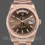 Unisex's Rolex Day-Date 36mm Unisex-118205-Rose Gold-Chocolate Dial Chocolate