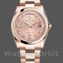 Unisex's Rolex Day-Date 36mm Unisex-118205-Rose Gold-Pink Jubilee Diamond Dial Pink