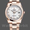 Unisexs Rolex Day-Date 36mm Unisex-118205-White Roman Numeral Dial White Replica Image