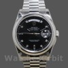 Unisexs Rolex Day-Date 36mm Unisex-118206-Black Diamond Dial Black Replica Image