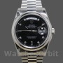 Unisex's Rolex Day-Date 36mm Unisex-118206-Black Diamond Dial Black