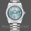Unisexs Rolex Day-Date 36mm Unisex-118206-Ice Blue Dial-Diamond-Platinum Ice Blue Replica Image