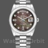 Unisexs Rolex Day-Date 36mm Unisex-118206-Mother of Pearl-Black Dial MOP Replica Image