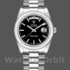 Unisexs Rolex Day-Date 36mm Unisex-118206-Platinum-Black Dial Luxury Replica Image
