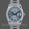 Unisexs Rolex Day-Date 36mm Unisex-118206-Platinum-Ice Blue Dial Ice Blue Replica Image