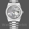 Unisexs Rolex Day-Date 36mm Unisex-118206-Platinum-White Mother of Pearl-Diamond Dial MOP Replica Image