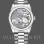 Unisex's Rolex Day-Date 36mm Unisex-118206-Platinum-White Mother of Pearl-Diamond Dial MOP