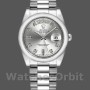 Unisex's Rolex Day-Date 36mm Unisex-118206-Silver Diamond Dial-Platinum Silver