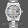 Unisexs Rolex Day-Date 36mm Unisex-118206-Wave Pattern-Ice Blue Dial-Arabic Numerals Ice Blue Replica Image
