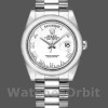 Unisexs Rolex Day-Date 36mm Unisex-118206-White Roman Numeral Dial White Replica Image