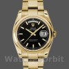 Unisexs Rolex Day-Date 36mm Unisex-118208-Black Arab Dial-Yellow Gold Black Replica Image