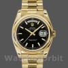 Unisexs Rolex Day-Date 36mm Unisex-118208-Black Dial-Automatic-Yellow Gold Black Replica Image