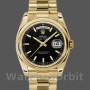 Unisex's Rolex Day-Date 36mm Unisex-118208-Black Dial-Automatic-Yellow Gold Black