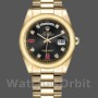 Unisex's Rolex Day-Date 36mm Unisex-118208-Black Diamond Dial Black