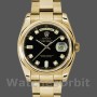 Unisex's Rolex Day-Date 36mm Unisex-118208-Black Diamond Dial-Yellow Gold Black