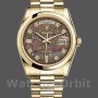 Unisex's Rolex Day-Date 36mm Unisex-118208-Black MOP-Diamond Dial MOP