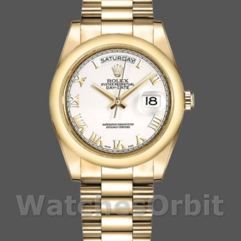 Unisex's Rolex Day-Date 36mm Unisex-118208-Mother of Pearl-Roman Numeral Dial MOP