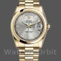 Unisex's Rolex Day-Date 36mm Unisex-118208-Silver Dial-Domed Bezel Silver