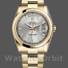 Unisexs Rolex Day-Date 36mm Unisex-118208-Silver Dial-Yellow Gold Silver Replica Image