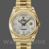 Unisexs Rolex Day-Date 36mm Unisex-118208-Yellow Gold-Meteorite Grey Diamond Dial Grey Replica Image