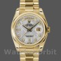 Unisex's Rolex Day-Date 36mm Unisex-118208-Yellow Gold-Meteorite Grey Diamond Dial Grey