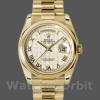 Unisexs Rolex Day-Date 36mm Unisex-118208-Yellow Gold-Roman Numeral Pyramid-Ivory Dial Ivory Replica Image