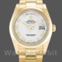 Unisex's Rolex Day-Date 36mm Unisex-118208-Yellow Gold-White Dial-Roman Numeral White