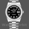 Unisexs Rolex Day-Date 36mm Unisex-118209-Black Dial-White Gold Black Replica Image