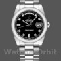 Unisex's Rolex Day-Date 36mm Unisex-118209-Black Dial-White Gold Black