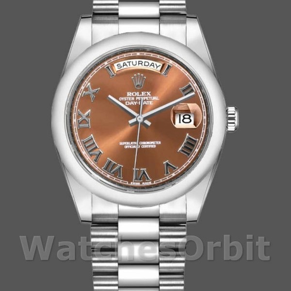 Unisexs Rolex Day-Date 36mm Unisex-118209-Copper Brown Dial Brown<br /> Replica Image