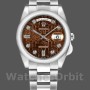 Unisex's Rolex Day-Date 36mm Unisex-118209-Jubilee-Chocolate Brown-Diamonds Dial Brown