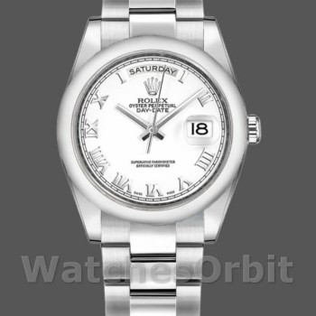 Unisex's Rolex Day-Date 36mm Unisex-118209-White Dial White<br />