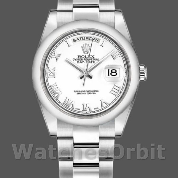Unisexs Rolex Day-Date 36mm Unisex-118209-White Dial White<br /> Replica Image
