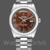 Unisexs Rolex Day-Date 36mm Unisex-118209-White Gold-Chocolate Brown Dial Chocolate Brown<br /> Replica Image