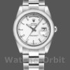 Unisexs Rolex Day-Date 36mm Unisex-118209-White Gold-Oyster Bracelet-White Dial White<br /> Replica Image