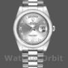 Unisexs Rolex Day-Date 36mm Unisex-118209-White Gold-Silver Dial-Automatic Silver Replica Image