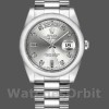 Unisexs Rolex Day-Date 36mm Unisex-118209-White Gold-Silver Diamond Dial-Automatic Silver Replica Image