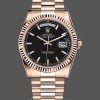 Unisexs Rolex Day-Date 36mm Unisex-118235-Black Dial-Rose Gold Black Replica Image