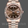 Unisexs Rolex Day-Date 36mm Unisex-118235-Everose Gold-Chocolate Dial Chocolate Replica Image